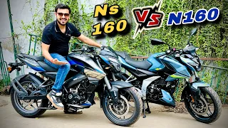 BAJAJ PULSAR NS160 vs N160 🔥 Real Life Comparison 🚀 Value for money 2024 160CC BIKE- n160 vs ns160