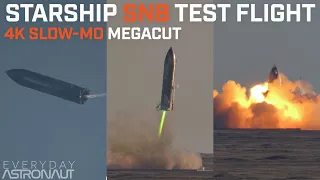 Launch - Flip - EXPLODE! Starship SN8 Slow Mo 4K and Clean Audio Super-Cut!!!