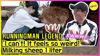 [RUNNINGMAN THE LEGEND] I.. I have to squeeze.. squeeze the sheep's milk hard..😭 (ENG SUB)