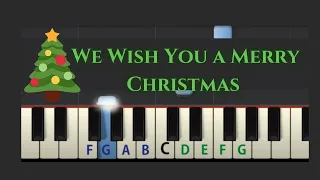 Easy Piano Tutorial: We Wish You A Merry Christmas (slow speed)