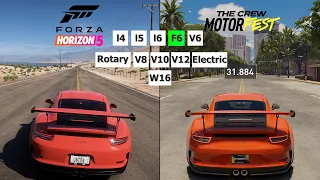 Forza Horizon 5 vs The Crew Motorfest | Cars Engine Sound Direct Comparison | Different Engine Types