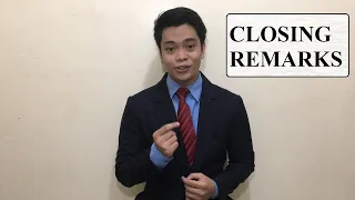 Closing Remarks (Sample)