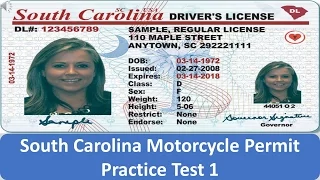 South Carolina Motorcycle Permit Practice Test 1