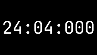 Countdown timer 24 minutes, 4 seconds [24:04:000] - White on black with milliseconds