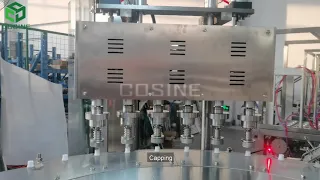 Full automatic bags filling cap-screwing machine with 6 filling heads for juice, milk , water.