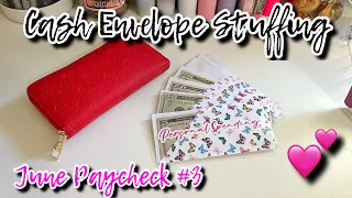 CASH STUFFING JUNE PAYCHECK #3 | NEW CHALLENGES | #cashenvelopestuffing #cashenvelopesystem