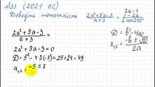 №33 ЗНО з математики 2021 основна сесія довести тотожність