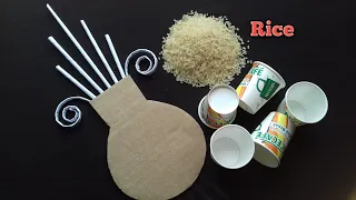 2 Unique Wall Decor Ideas Using Rice | Home Decor Ideas | Best Out of waste Cardboard