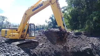 mining excavator at work - sand mine