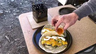 Firebox Stove's New "Scout" Cooking Breakfast Burritos! Emergency Preparedness Survival