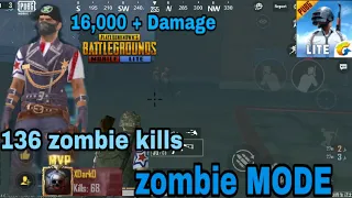 ZOMBIE MODE 136 KILLS || PUBG MOBILE LITE GAMEPLAY ||BEST KILLS