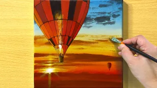 Air Balloons At Sunset / Acrylic Painting / STEP by STEP #257
