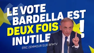 Éric Zemmour sur BFMTV : Le vote Bardella est deux fois inutile !