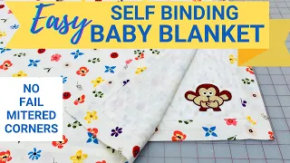 How to Make a Baby Blanket - Self Binding with Easy Mitered Corners
