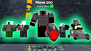 EQUIP ALL  LASER UNITS REACHING WAVE 200+ | TOILET TOWER DEFENSE