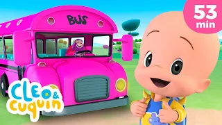 The Wheels On the Colorful Bus 🚌 and more Nursery Rhymes by Cleo and Cuquin | Children Songs