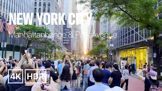 [4K] New York City 🗽 Spring Walk - 42nd Street Manhattanhenge & Park Avenue [May. 2022]