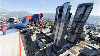 GTA 5 Spiderman Jumping off Highest Buildings #19 (Euphoria Physics/Ragdolls)