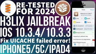 Jailbreak iOS 10.3.4/10.3.3 iPhone5/5c/iPad4 | Fix uicache failed H3lix Jailbreak 10.3.3/10.3.4 2024