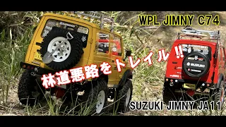 WPL ジムニー C74 JA11×２台で林道悪路をトレイル‼  おまけ動画あるよ！