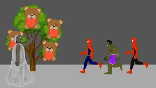 Granny vs Hulk vs SpiderMan vs Deadpool Teddy Bear Animation - Drawing Cartoons 2 - Raza Animations