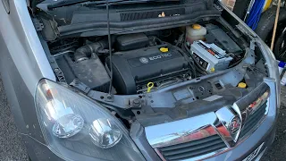 Vauxhall/Opel Zafira 1.6 (B) Oil - Oil Filter - Spark Plugs - Air Filter - Service Reset.