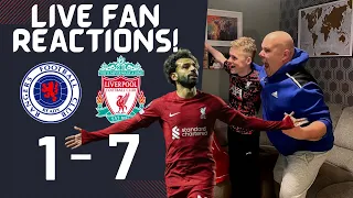 Mo Salah Hat-Trick inside six Minutes! Rangers 1-7 Liverpool FC, Champions League LIVE Fan Reactions