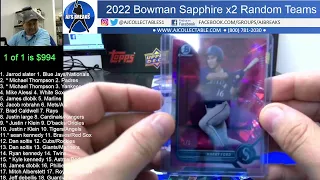 2022 Bowman Sapphire x2 Random Teams 6/23/2022