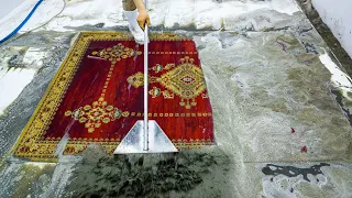 Astounding Muddy Flooding Carpet Cleaning Satisfying Rug Cleaning ASMR - Satisfying Video