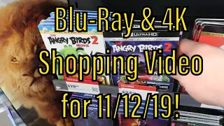 Blu-Ray & 4K Shopping Video for 11/12/19!