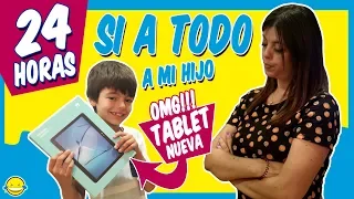 24 HORAS DICIÉNDOLE SI A TODO A MI HIJO PEQUEÑO | Momentos Divertidos