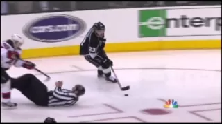 NHL Ref's Accidental Interference Injures Him & Leads to LA Kings Goal (Final Game 6 vs Devils)