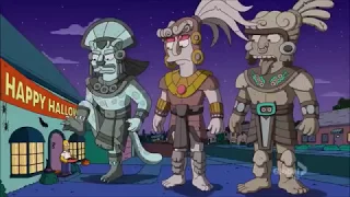 The Pillar Men portrayed by The Simpsons