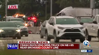 Semi crash causes lane closures on NB I-95