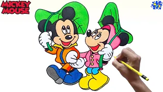 Mickey Mouse and Minnie Mouse Drawing ||  How to Draw Mickey Mouse and Minnie Mouse Step by Step