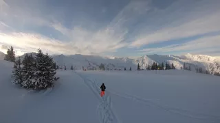 Gopro Hero 6 & Karma drone flies around the mountains in Austria
