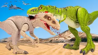 BIG Indominus Vs GREEN T-Rex  🦖 Jurassic World Toys Movie | Dinosaur Action Figures