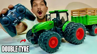 World’s Smallest RC Double Tyre Tractor Unboxing & Testing  - Chatpat toy TV