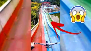 ⚡ Riding ABANDONED Waterpark Slide on BMX😱
