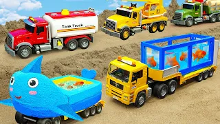 Excavators, bulldozers, trucks, dump trucks, fire trucks - together build the Aquarium