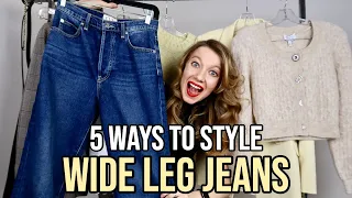 5 ways to style WIDE LEG JEANS | TOP FASHION TRENDS 2021 and HOW TO WEAR them | Part 1