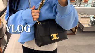 VLOG | Trying on *new* Celine Victoire Bag & Cooking Dinner at Home 🍲