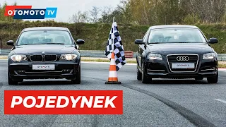 BMW SERIA 1 vs AUDI A3 - przyspieszenie, slalom, hamowanie | Mega pojedynek na torze OTOMOTO TV