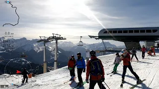 [5K] Skiing Villars, Red Route Chamossaire to Roc d’Orsay, Vaud Switzerland, GoPro HERO9 Wide HL GPS