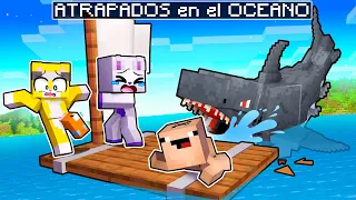 ESTAMOS ATRAPADOS en MEDIO DEL OCÉANO EN MINECRAFT 😰⚠️|  MICHI MIAU y BEBE NOOB