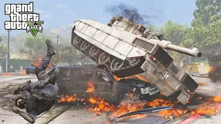 GTA 5 RHINO TANK CRASHES COMPILATION - DESTRUCTION