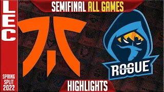 FNC vs RGE Highlights ALL GAMES | Semi-final LEC Playoffs Spring 2022 | Fnatic vs Rogue
