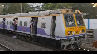 Old Beauty Retrofitted EMU 3017-3018 Overtaking  Bombardier Local Just After Matunga Road !!