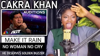 CAKRA KHAN - Make It Rain/No Woman No Cry | AGT 2023 AUDITION | REACTION!!!😱 | HE DESERVES G-BUZZER🎉