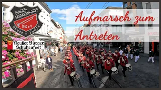 Bundesfanfarenkorps Neuss Furth - Aufmarsch zum Antreten - Neusser Bürger Schützenfest 2022